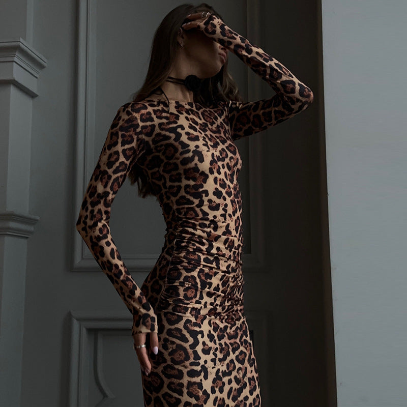 SOPHIA LEOPARD PRINT BODYCON DRESS