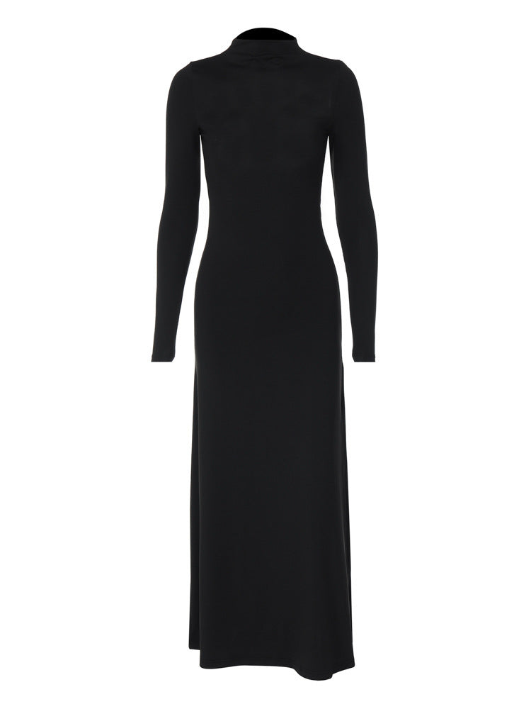 SOPHIA BACKLESS TURTLENECK MAXI DRESS