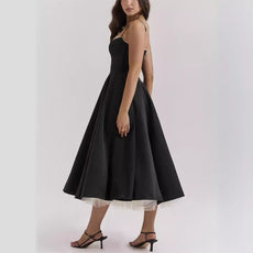 Robe longue bouffante à col en V Sophia