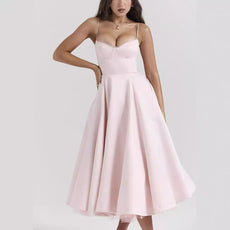 Robe longue bouffante à col en V Sophia