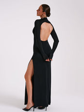 SOPHIA BACKLESS TURTLENECK MAXI DRESS