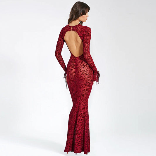 Scarlett Leopard Mesh Gown