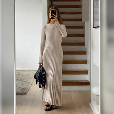 CLAIRE | French Knit A-Line Midi Dress