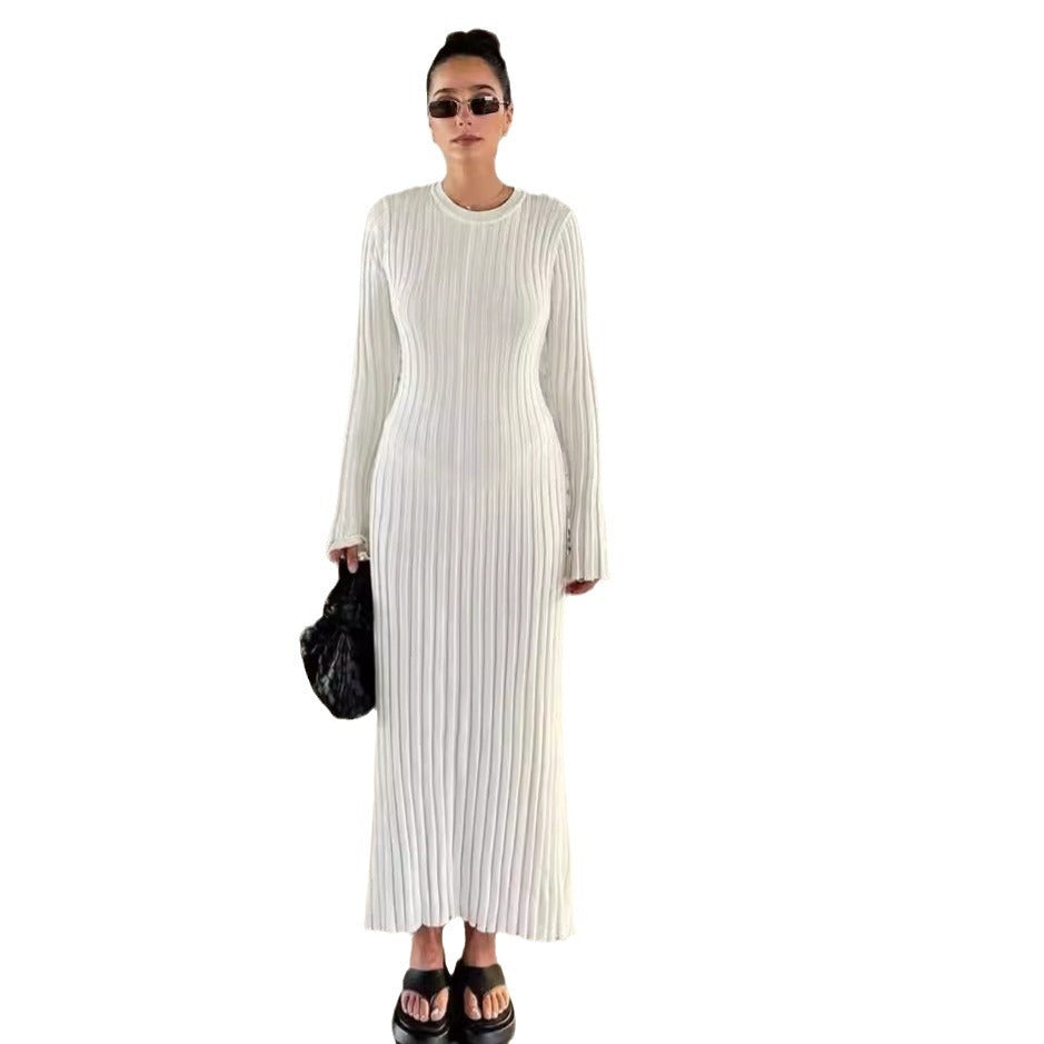 CLAIRE | French Knit A-Line Midi Dress