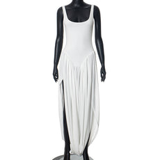 VICTORIA | Blanc Pleat Maxi Dress