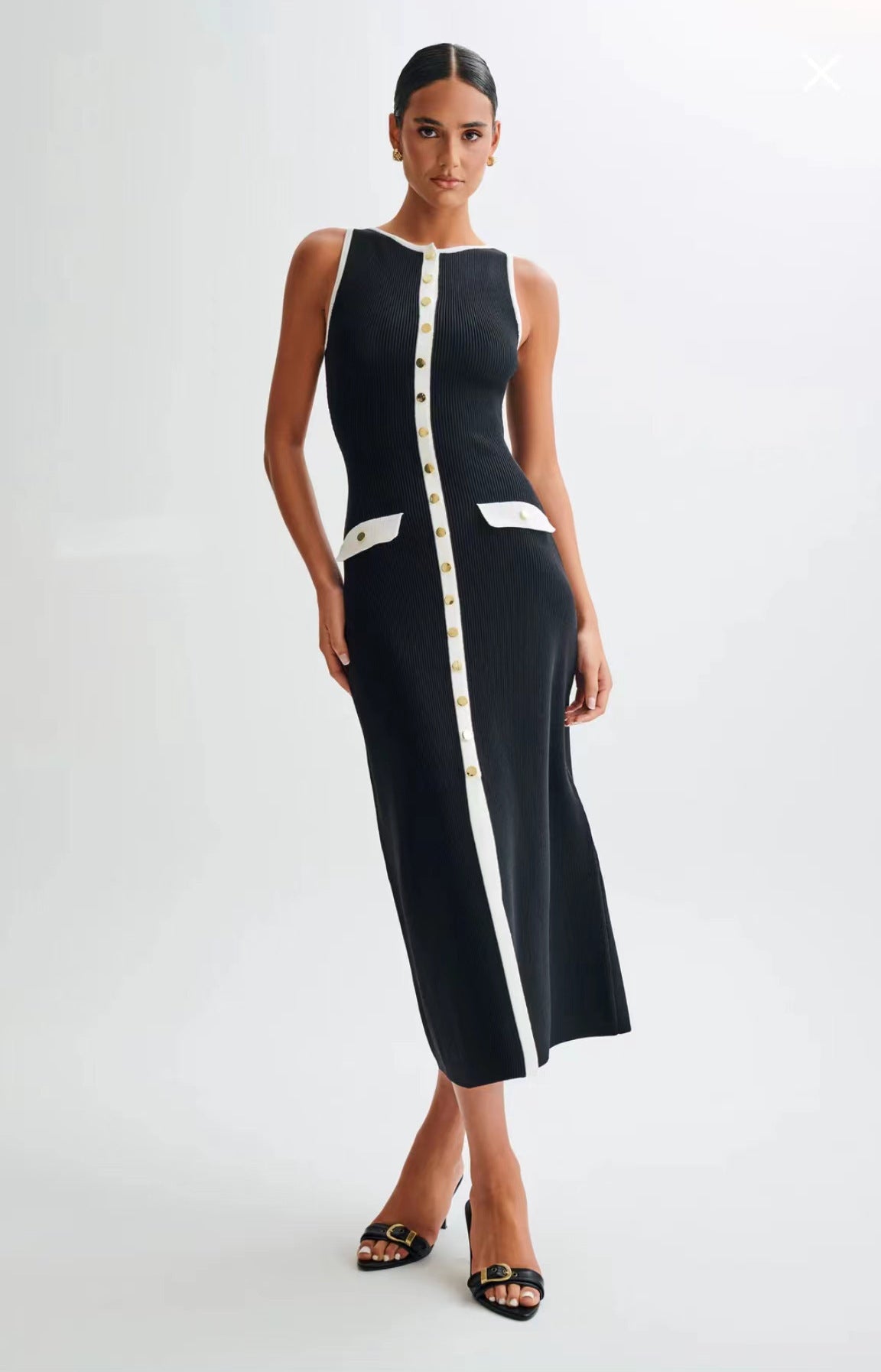 Sophia - Elegant Wool Midi Dress