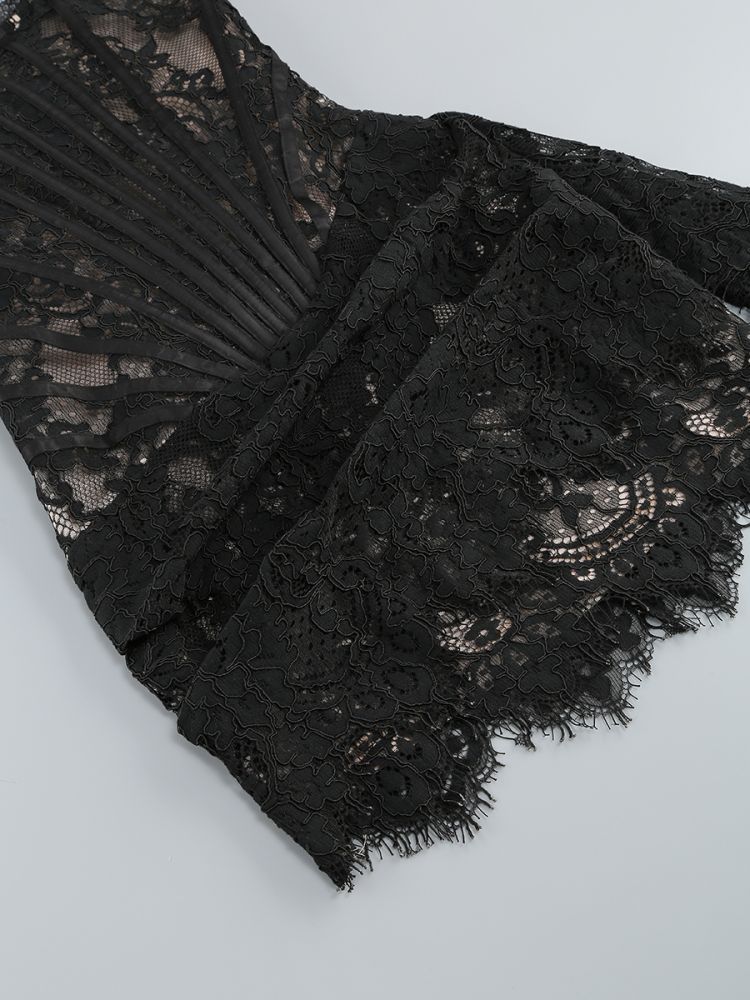 MIDNIGHT | Lace Illusion Mini Dress