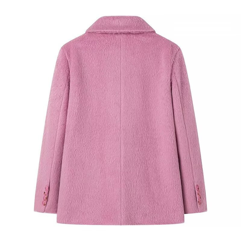 Manteau en laine pelucheux Mia