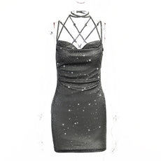 ARIA | Liquid Metal Backless Slip Dress