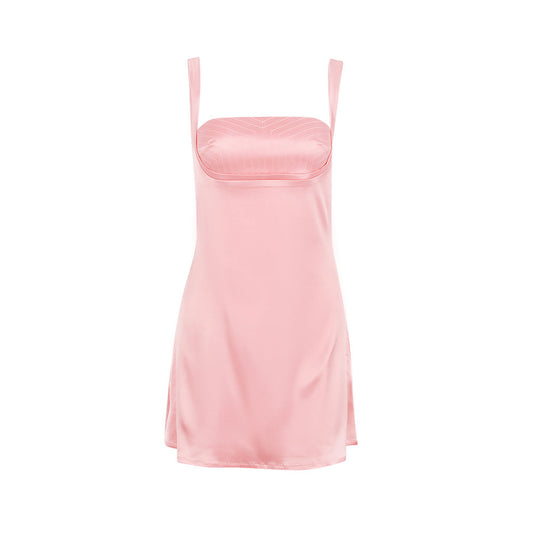 Amélie Satin Cut-Out Midi Dress