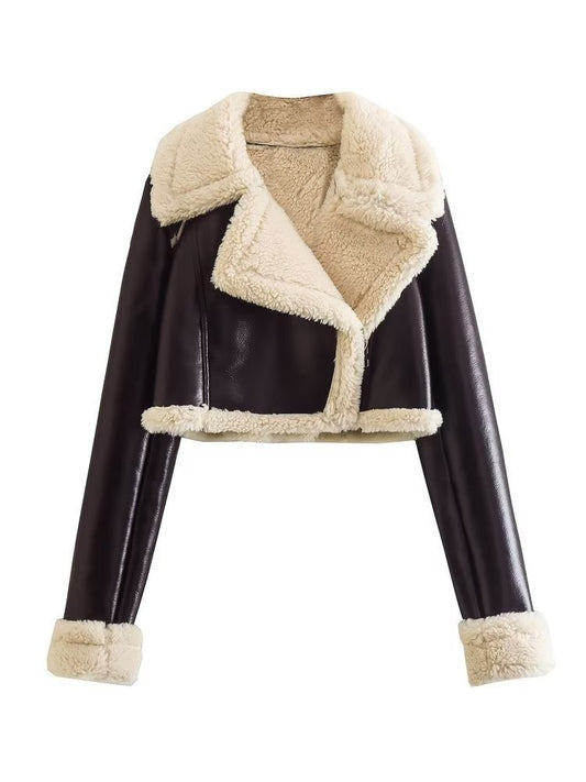 Zoe Faux Fur Lined Moto Jacket