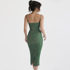 Evelyn - Lace Split Slip Dress