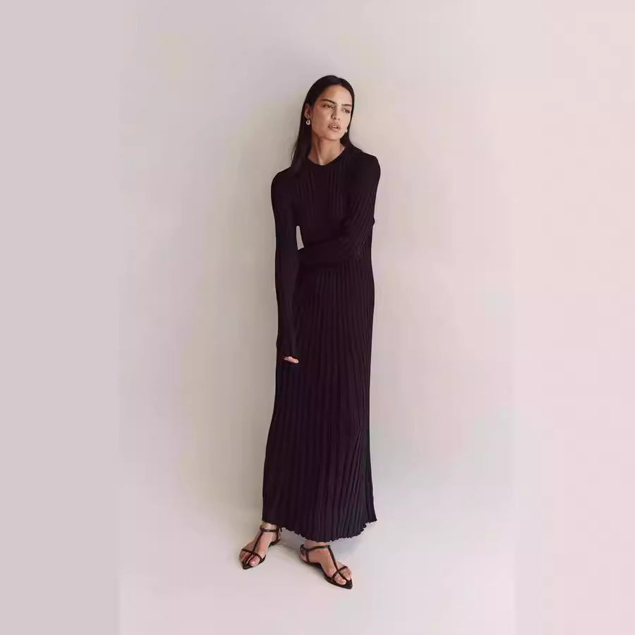 CLAIRE | French Knit A-Line Midi Dress